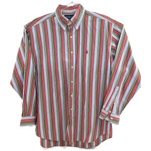 Ralph Lauren Shirt Mens Large Multicolor Stripe Blake Button Down Cotton Oxford